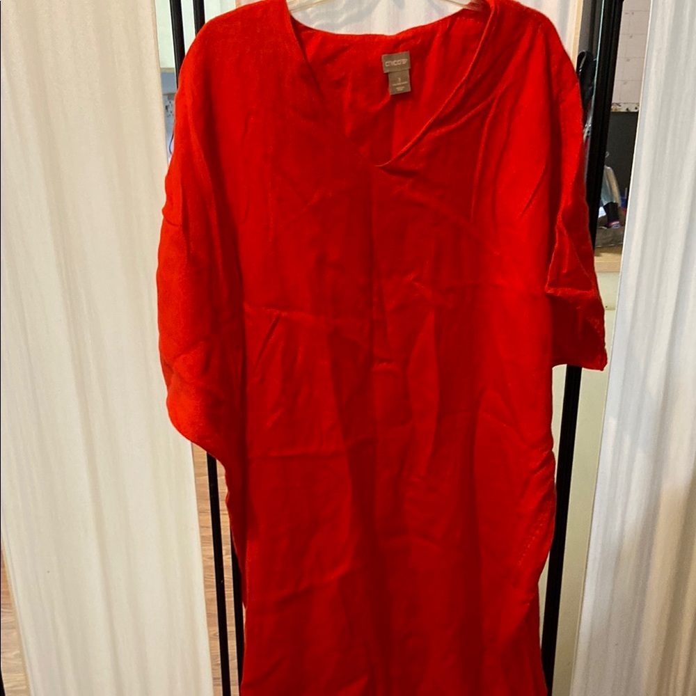 Chico's Bright Red Midi Dress
